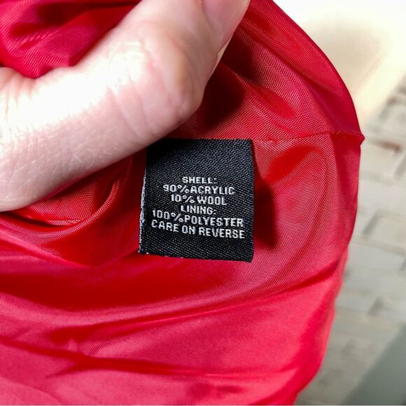 Briggs New York Red Tweed Wool Mix Long Sleeve Large Button Jacket Blazer - Picture 9 of 10